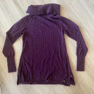 Smartwool cowlneck sweater Eggplant Purple Maroon Wool Blend Medium